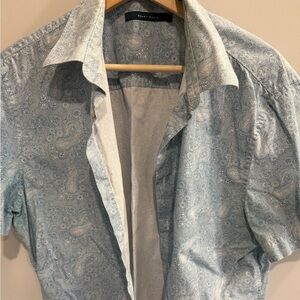 Perry Ellis Light Blue Paisley Men's Shirt